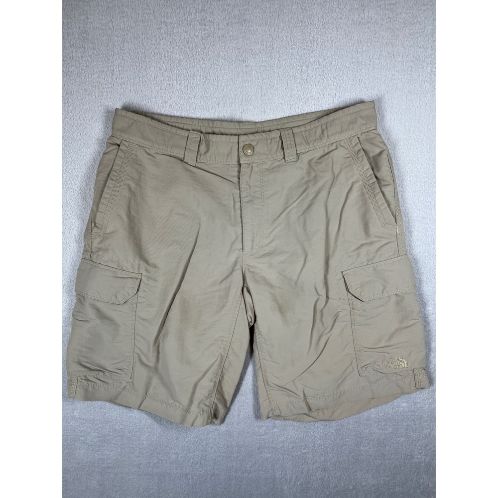 The‎ North Face Mens Khaki Tan Nylon Cargo Hiking Shorts Size 34 8in Inseam